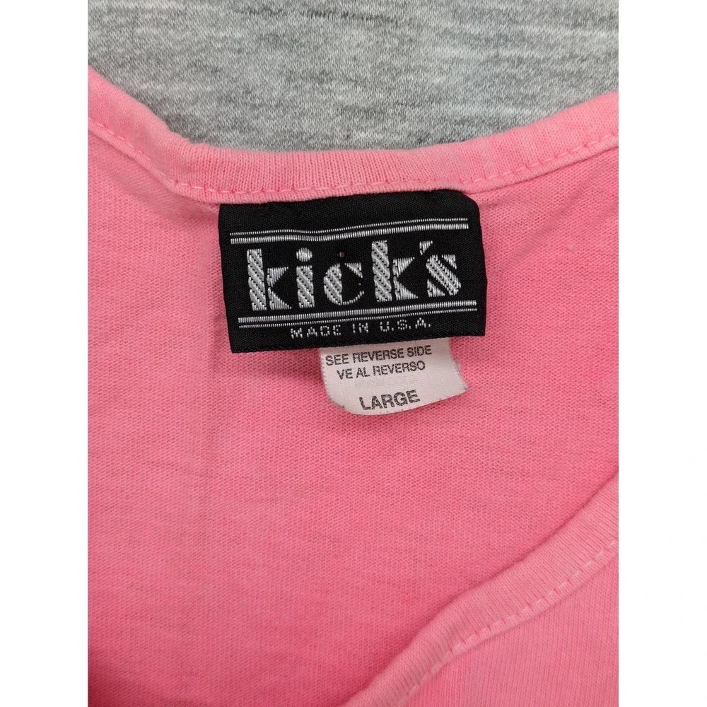 Kicks USA Made Dress Sleeveless Casual Pink Sundress Summer Large Neon 90s y2k‎